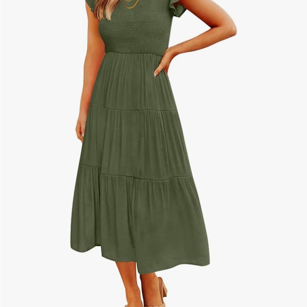 Elegant Olive Green Maxi Dress